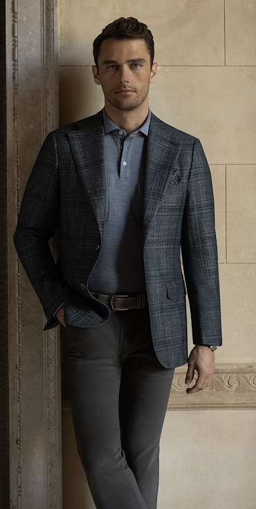 J.Hilburn Fall 2026 tailored menswear look in rich seasonal colors